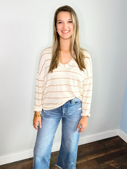 Kelli Striped Knit Top