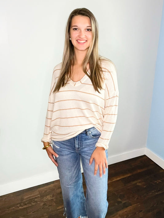 Kelli Striped Knit Top