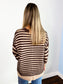 Delilah Contrast Stripe Sweater | Brown