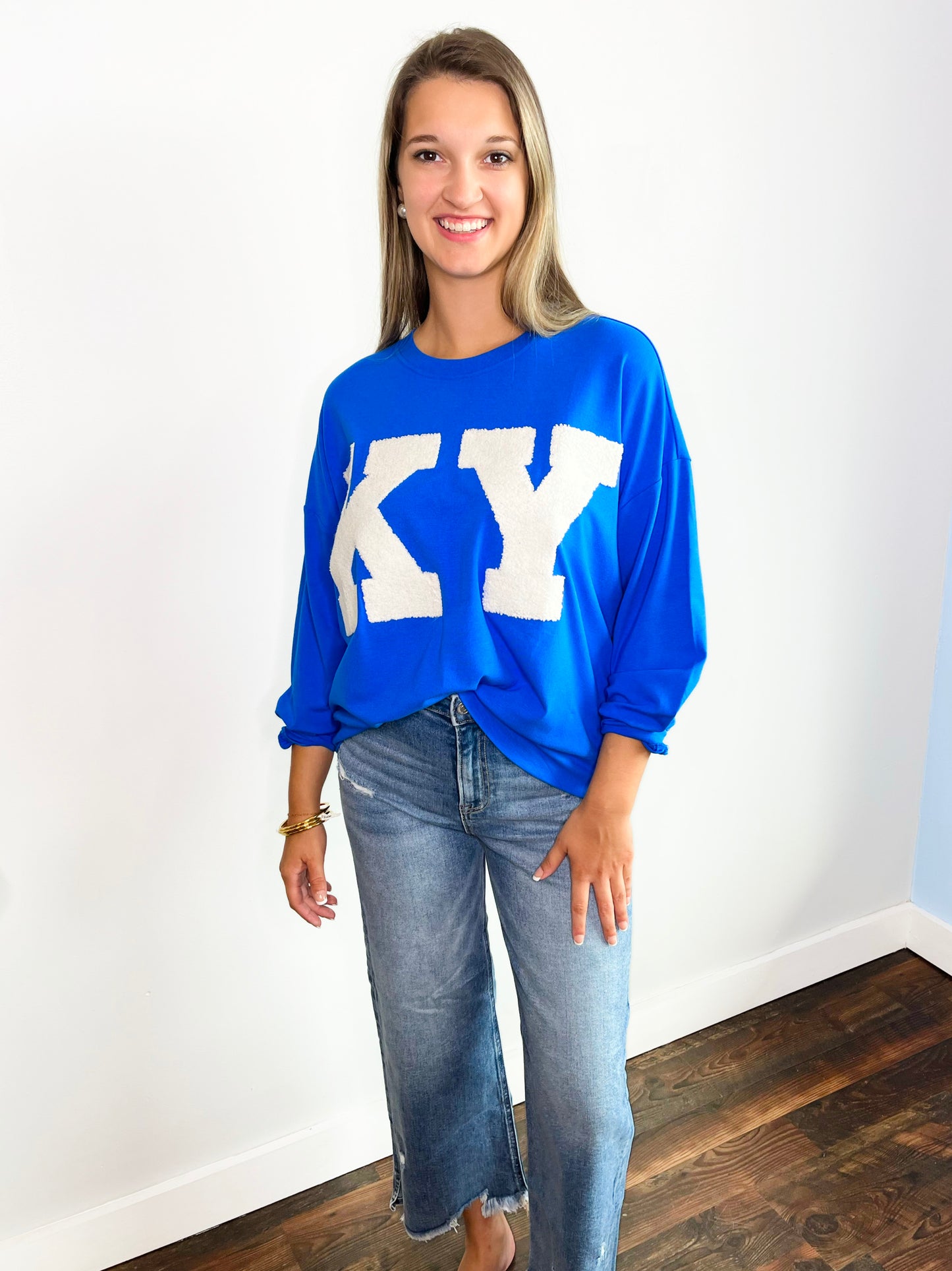 KY Chenille Patch Oversized Top