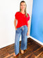 Alba Wide Leg Drawstring Denim Pants