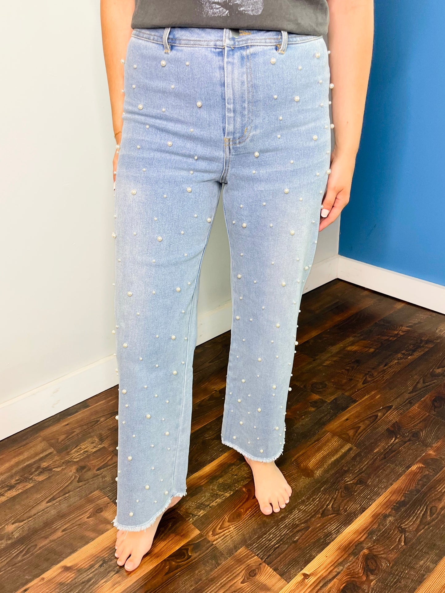 Mora Pearl Embellished Denim Jeans