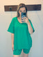 Mandy Cotton Short Sleeve Top and Biker Shorts Set | K Green