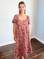 Rosemary Floral Jacquard Midi Dress | Dusty Mauve