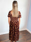 Tabitha Floral Velvet Midi Dress | Burgundy