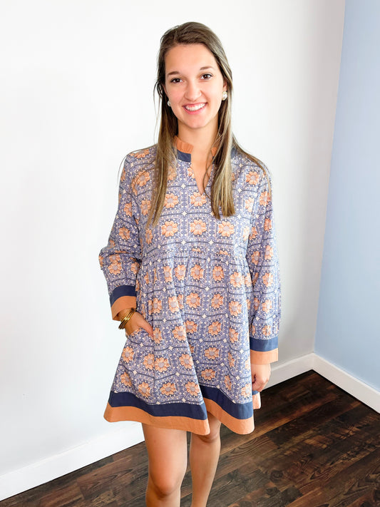 Anita Ruffled Neck Floral Dress