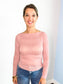 Ameilia Crochet Knit Top | Mauve