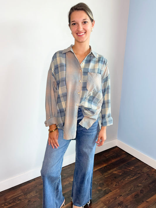 Kambrie Plaid Flannel Shirt | Blue