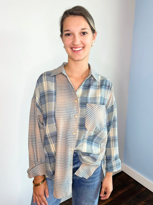 Kambrie Plaid Flannel Shirt | Blue