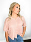 Brody Button-Down Short Sleeve Top | Light Pink