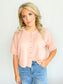 Brody Button-Down Short Sleeve Top | Light Pink