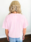 Megan Ribbed Short Sleeve Top | Light Pink