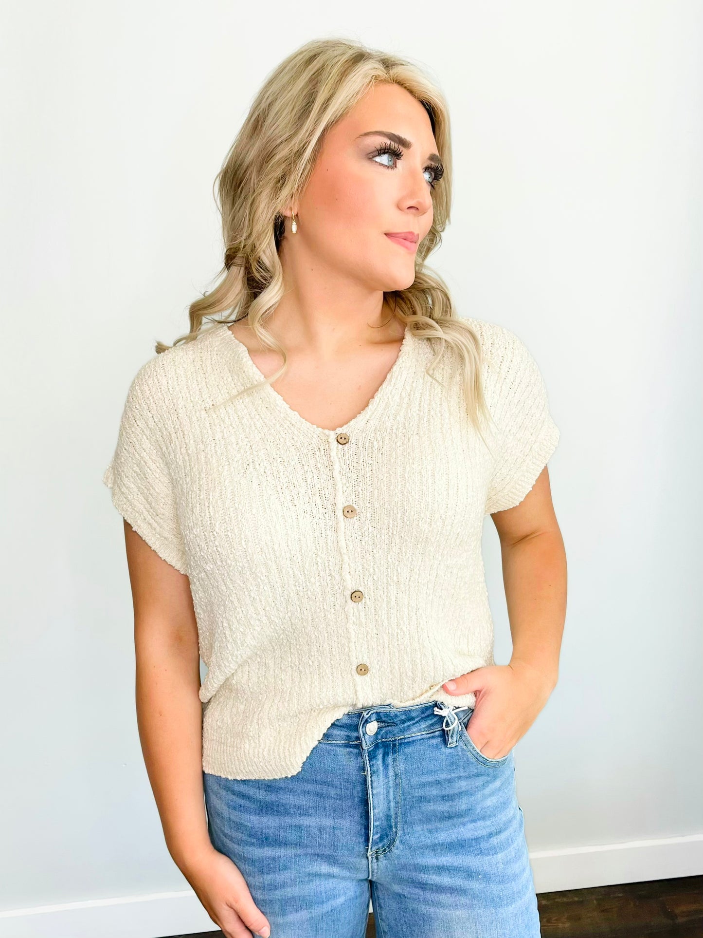 Britton Button-Down Knit Top