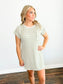 Chrissy Textured Stripe Knit T-Shirt Dress | Olive