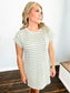 Chrissy Textured Stripe Knit T-Shirt Dress | Olive