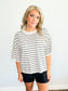 Frankie Striped Short Sleeve Knit Top