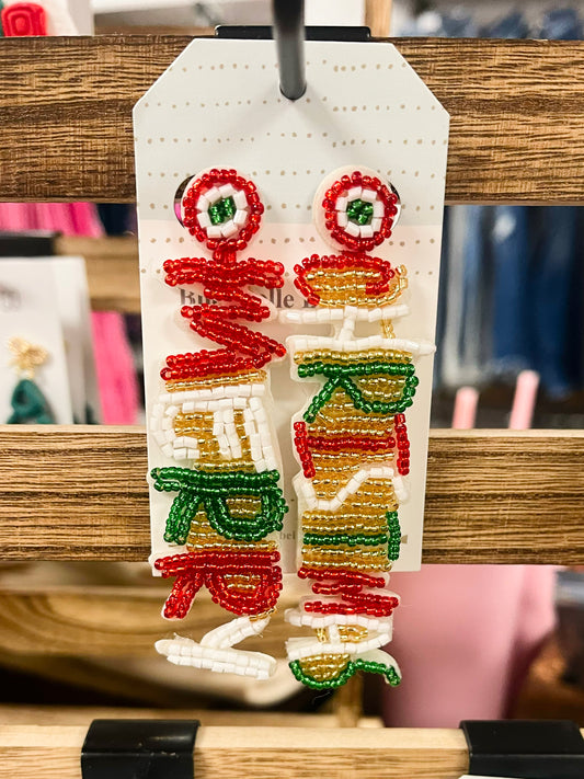 Beaded Christmas Earrings