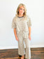 Howard Striped Relaxed Fit Top & Pant Set | Oat/Brown