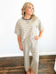 Howard Striped Relaxed Fit Top & Pant Set | Oat/Brown