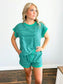 Hank Striped Top & Shorts Set | Green/Teal