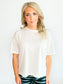 Janelle Washed Exposed Seam Tee | White