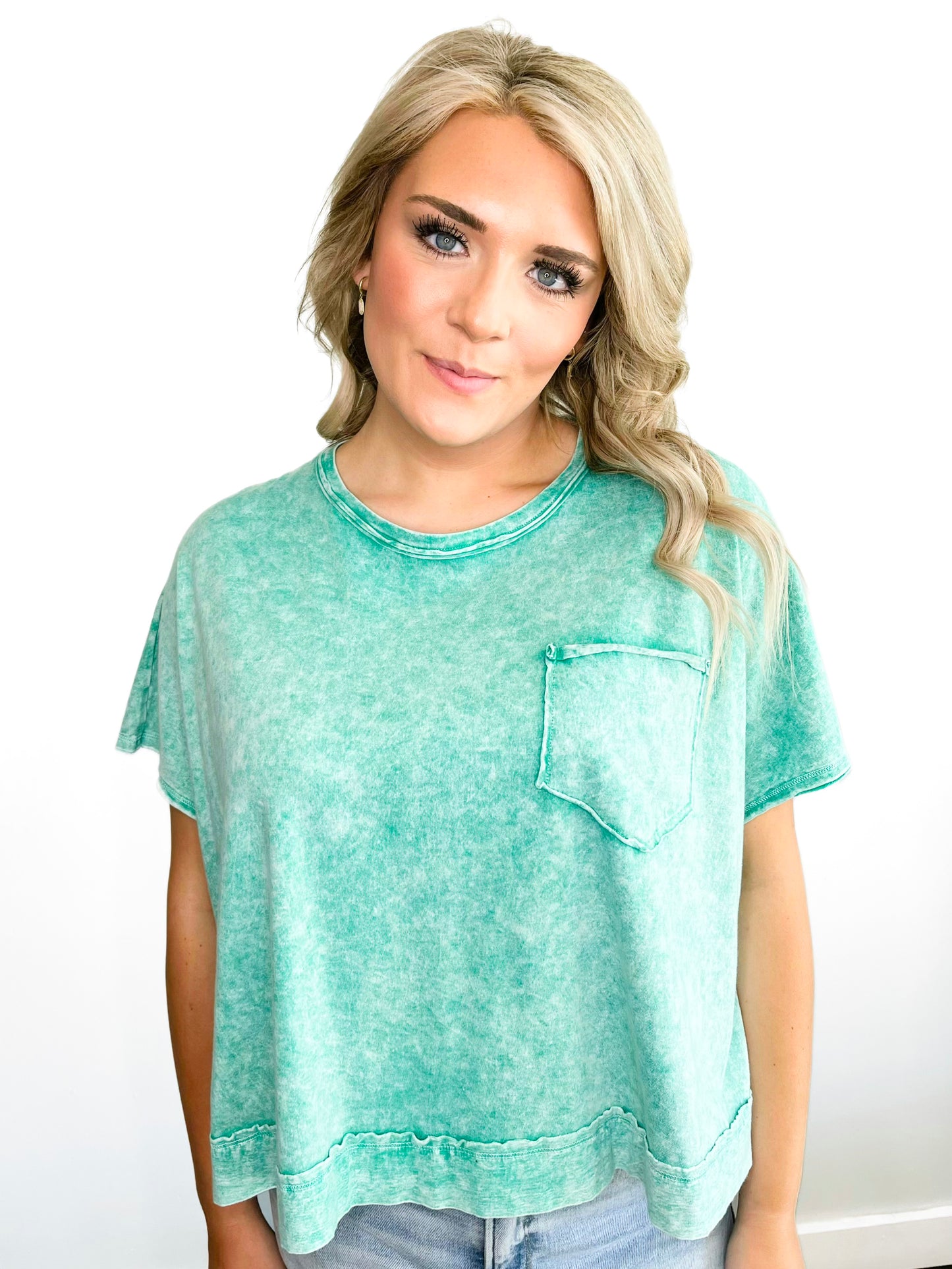 Jenna Washed Oversized Top | K Green
