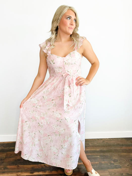 Isla Corset Maxi Dress | Pink