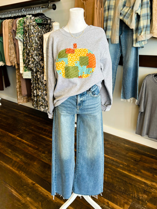 Quilted Pumpkin Sweatshirt