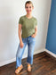 Laura Basic Ribbed Tee | Light Olive