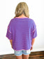 Asher Oversized Striped Top |  Pink/Royal
