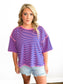 Asher Oversized Striped Top |  Pink/Royal