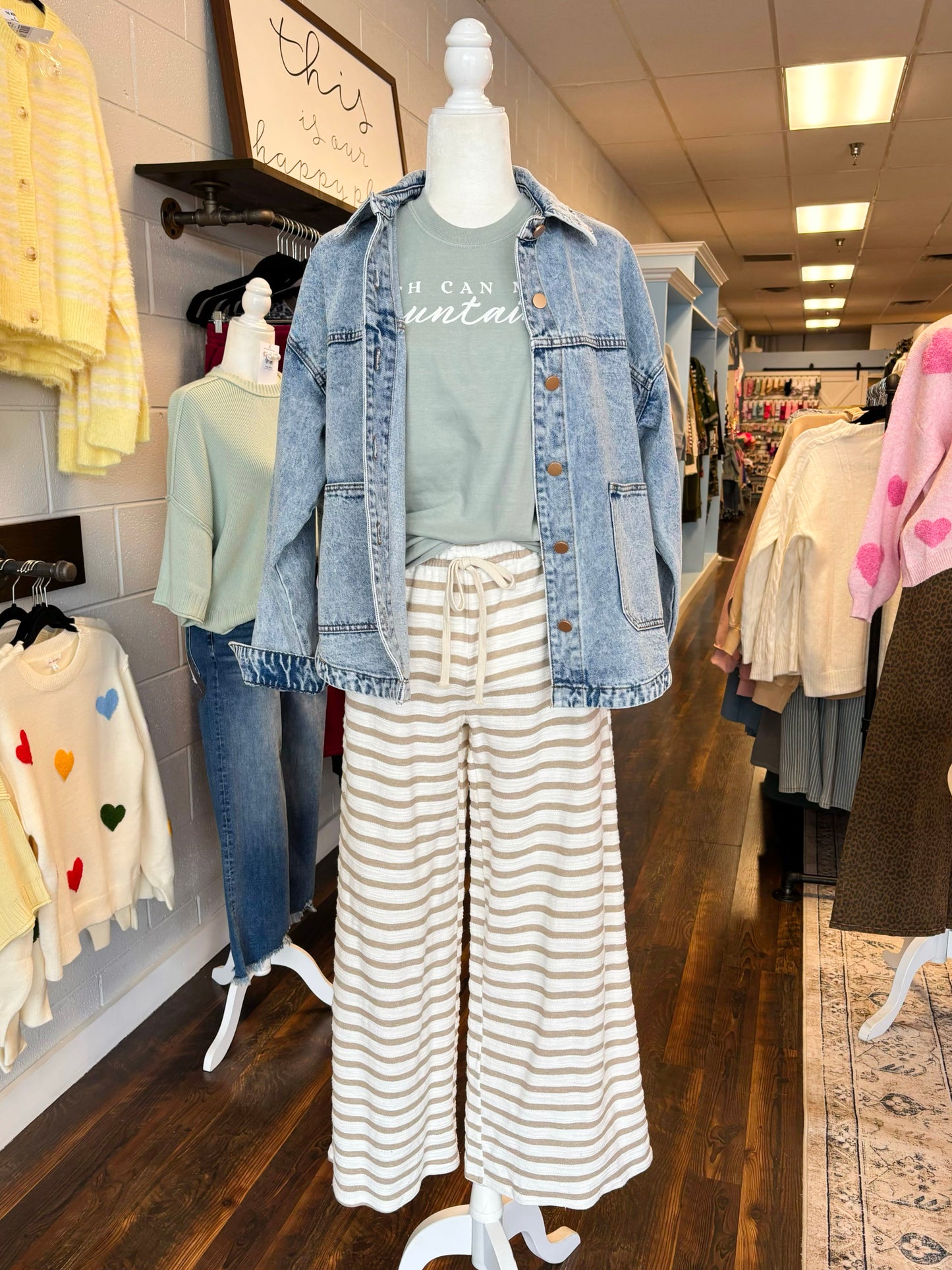 Megan Striped Lounge Pants | Khaki