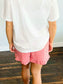 Sofia Checkered Woven Shorts | Red