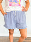 Sofia Checkered Woven Shorts | Navy