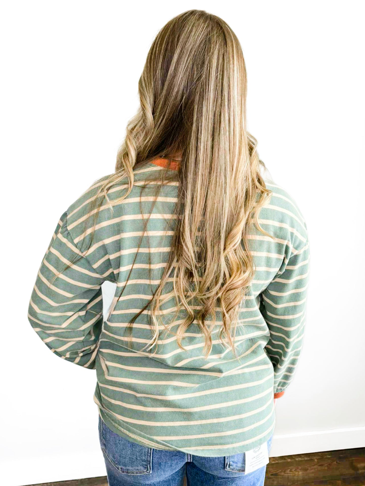 Ada Eyelet Floral Patched Striped Top