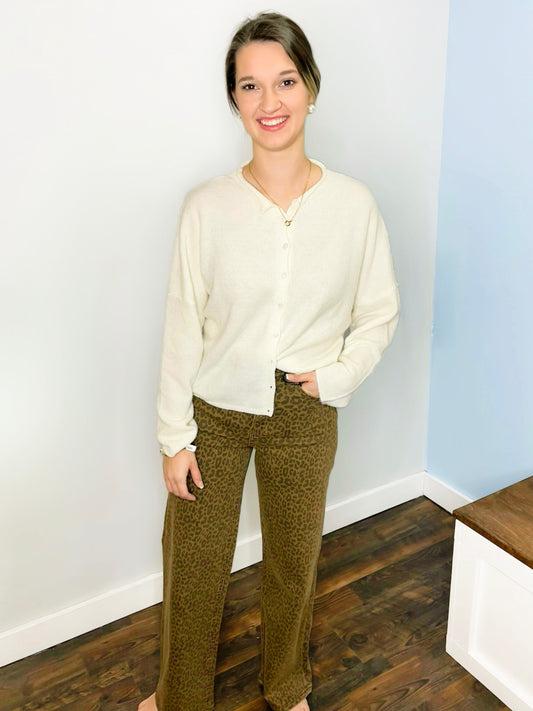 Leigh Lightweight Cardigan | Ivory