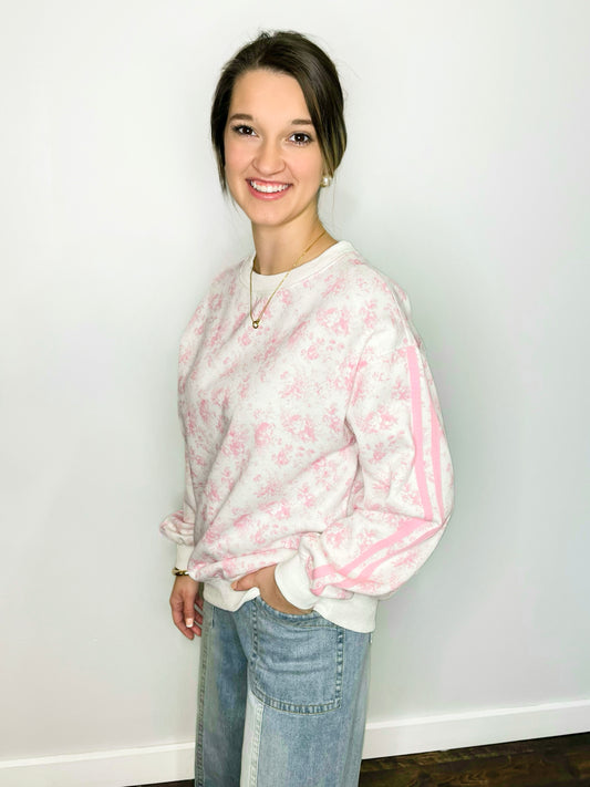 Janie Floral Sweatshirt | Pink