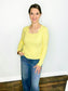 Katie Scalloped Neckline Sweater | Lemon