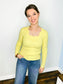 Katie Scalloped Neckline Sweater | Lemon