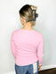 Katie Scalloped Neckline Sweater | Pastel Pink