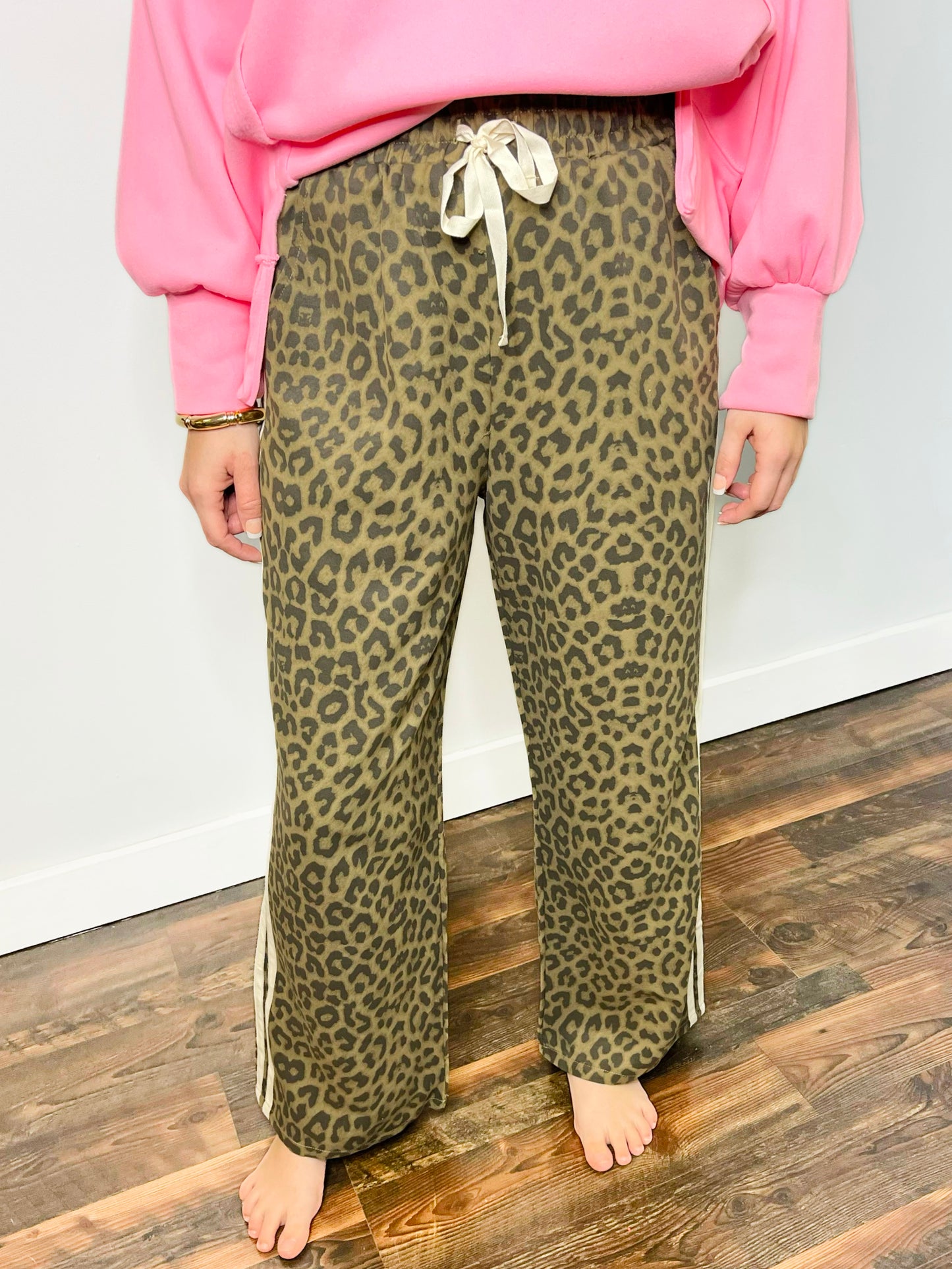 Cora Leopard Side Stripped Detail Pants