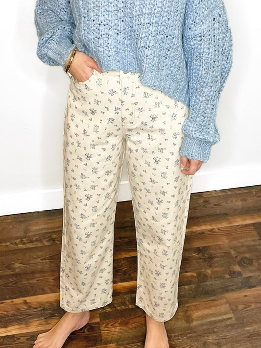 Hattie Floral Denim Straight Leg Jeans