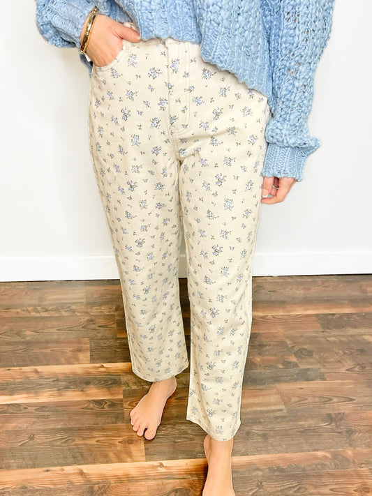 Hattie Floral Denim Straight Leg Jeans