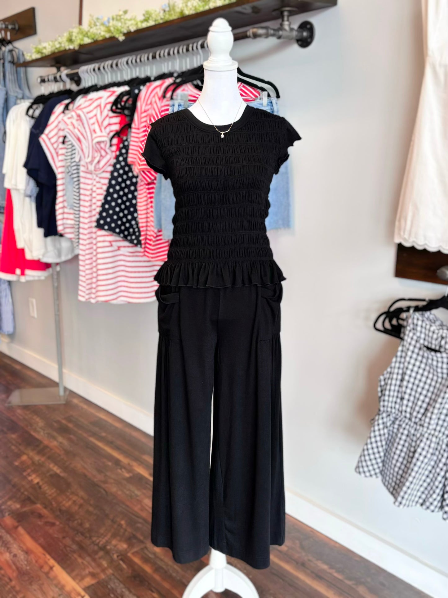 Anders Smocked Set | Black