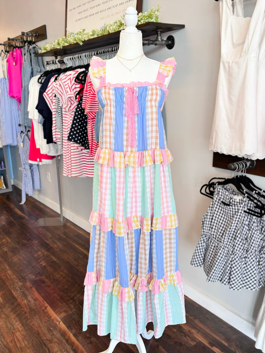 Millie Patchwork Tiered Dress