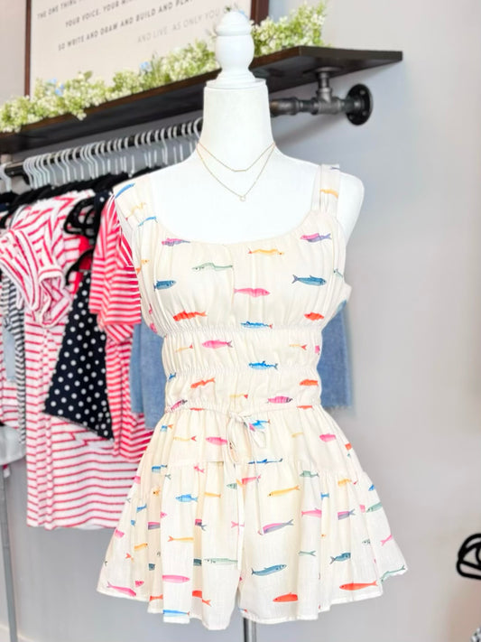 Goldie Fish Print Romper