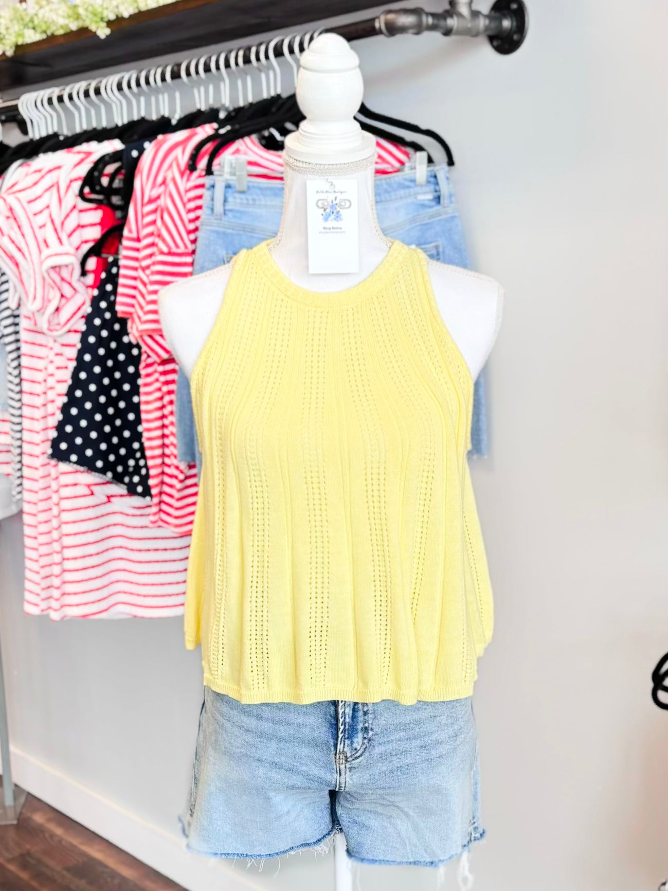 Amber Sleeveless Knit Tank | Yellow