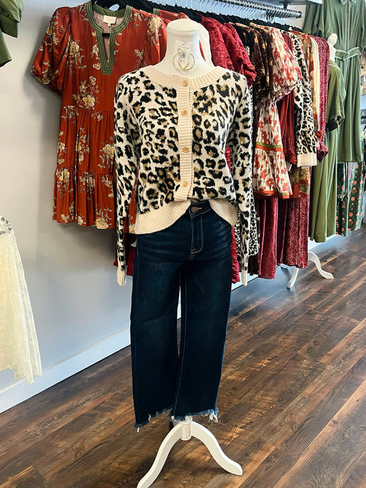 Blanche Printed Cardigan | Leopard