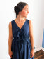 Tasha Bow Front Eyelet Hem Midi Dress