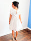 Holten Textured Ruffle Sleeve Dress | Off White
